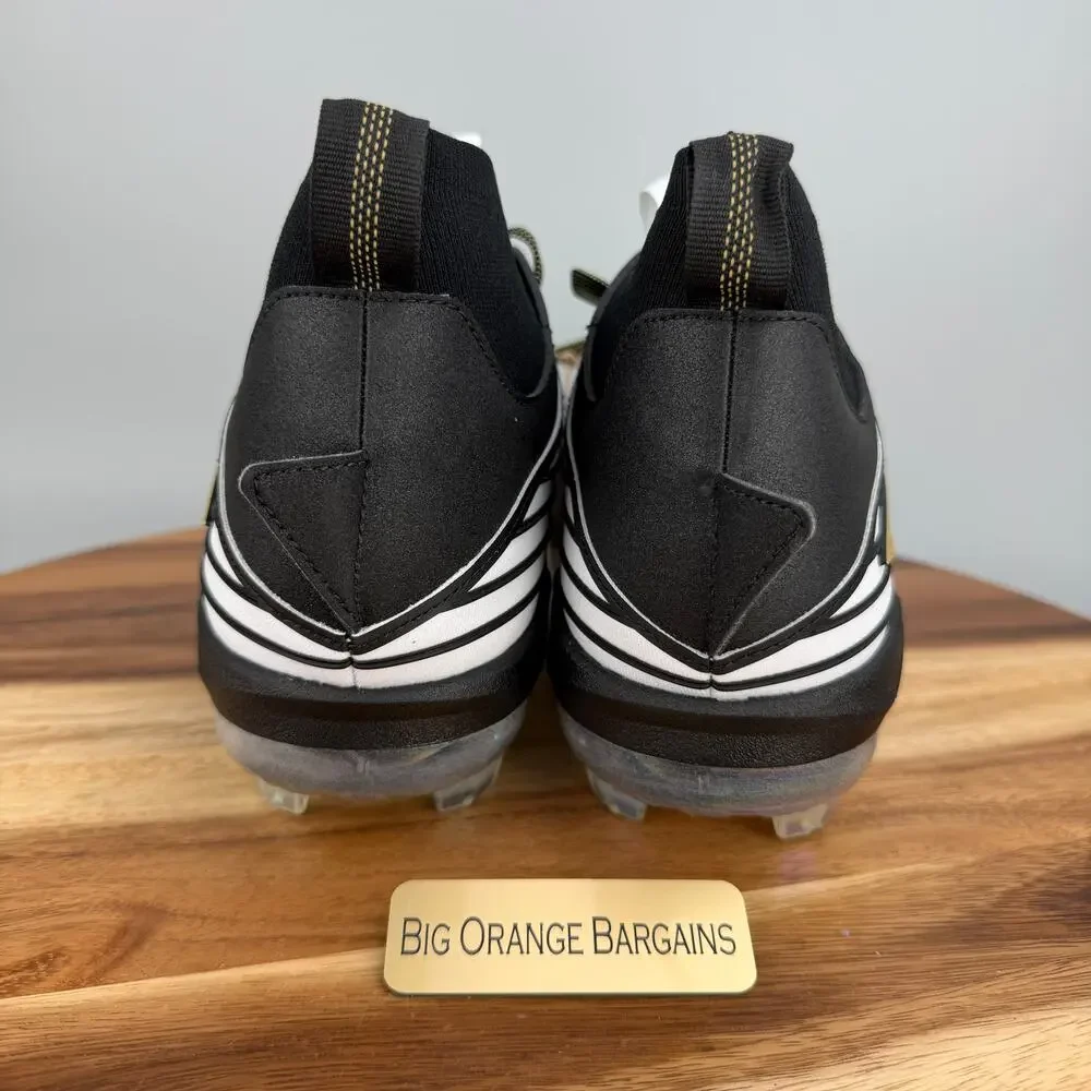 Adidas Adizero Edge+ TPU Black/White/Gold Baseball Cleats Men's 12 NEW